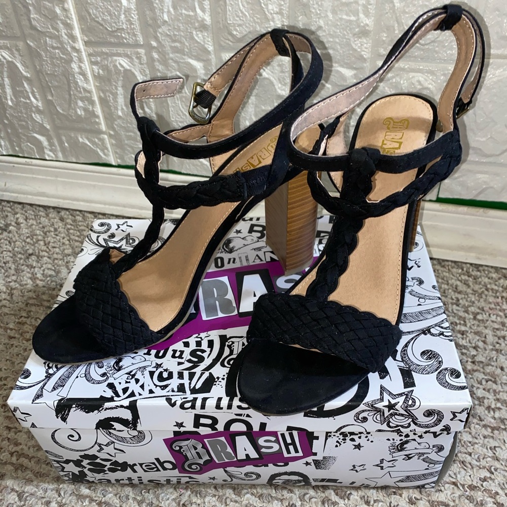 Braided open toed sandals.